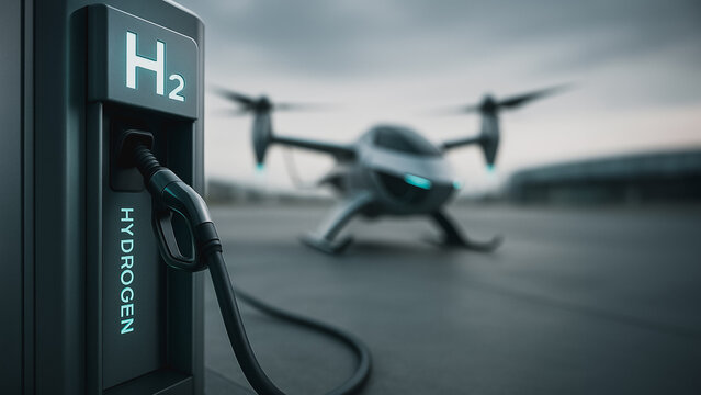 Hydrogen refueling station for electric air taxi