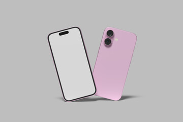 phone pink screen blank mockup
