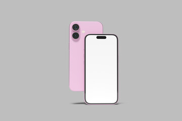 phone pink screen blank mockup