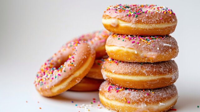 Delicious donut stack with colorful candy decor