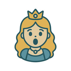 character emotion princess surprise vector on white background
Vector character emotion