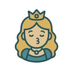 character emotion princess kiss vector on white background
Vector character emotion