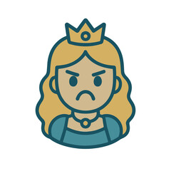 character emotion princess anger vector on white background
Vector character emotion