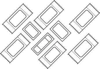 Outline sugar packets sweetener individual servings vector