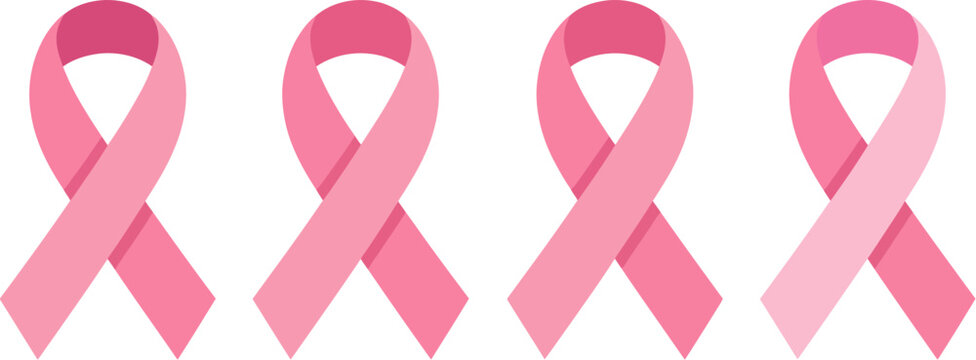 Pink ribbon breast cancer awareness month support campaign