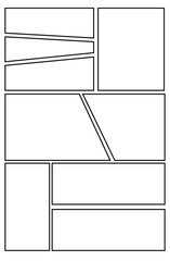 漫画風フレーム　コマ割りシンプルテンプレート