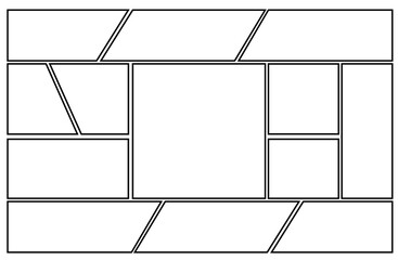 漫画風フレーム　コマ割りシンプルテンプレート