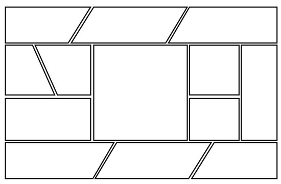漫画風フレーム　コマ割りシンプルテンプレート