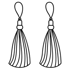 Tassel Earrings line art vector
