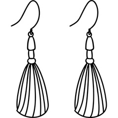 Tassel Earrings line art vector
