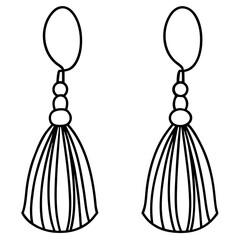 Tassel Earrings line art vector