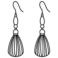 Tassel Earrings line art vector