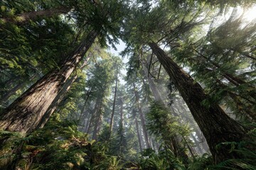 Fototapeta premium Digital data streams: a new perspective on forest conservation. Resource conservation. The benefits of saving paper: a guide for environmentally conscious companies. Future of work.
