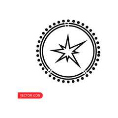 Explosion Icon: A minimalist icon presents a dynamic explosion within a circular frame, symbolizing a burst of energy, impact, or sudden occurrence.