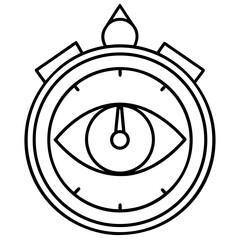 Wacthing clock line art vector