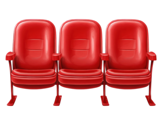 Three red theater seats