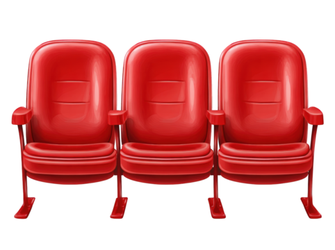 Three red theater seats