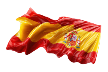 Spanish flag waving in the wind.  3D render