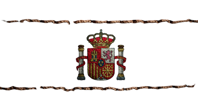 National flag with heraldic emblem