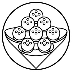 Polki Set line art vector