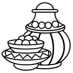 Polki Set line art vector