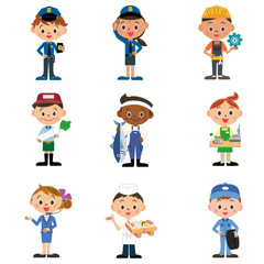 色々な職業をしている人々