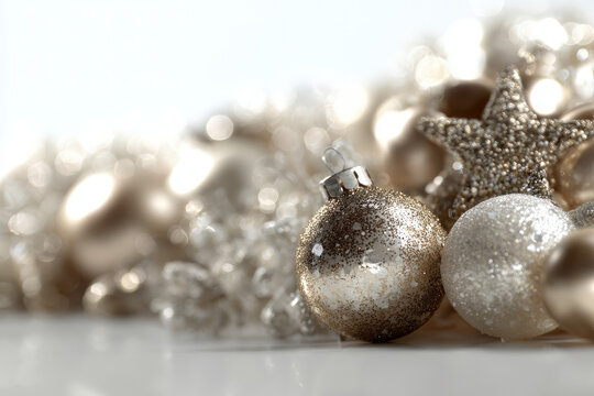 celebrate arrival of new year  with stunning display of festive decorations on pure white background