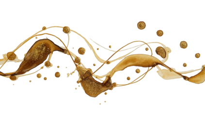 Abstract liquid flow, golden hues