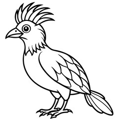 Hoatzin line art vector