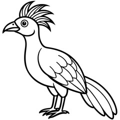 Hoatzin line art vector