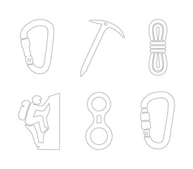 Climbing Equipment Stock Illustrations Outline vector