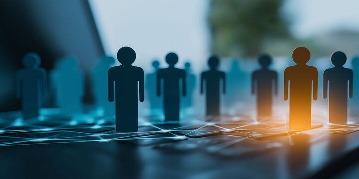 team work , headhunting and hiring for company abstract background
