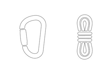 Climbing Equipment Stock Illustrations Outline vector