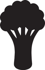 Broccoli sprout silhouette vector icon, perfect for vegetable, healthy, organic, farming, and food design.
