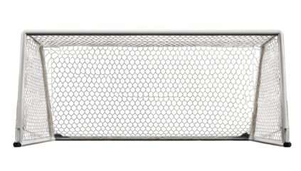 Soccer goal net, top view, digital rendering