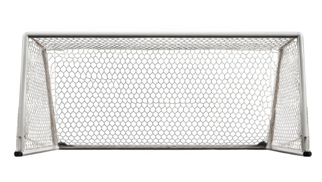 Soccer goal net, top view, digital rendering