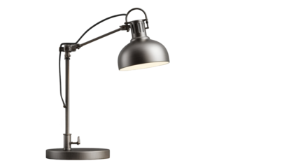 A modern, industrial-style desk lamp