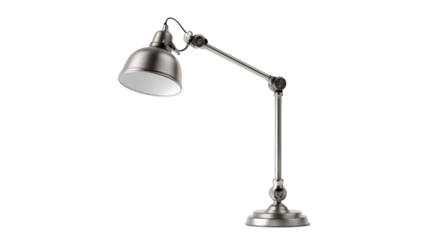 Silver Desk Lamp, Adjustable Arm