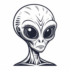 Dynamic Create Bold Stroke Alien Head With Big Eyes Creative Visual