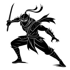Dynamic Create Bold Stroke Alien Ninja Silhouette Whi Creative Visual