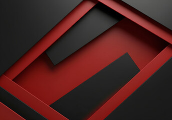 Abstract Geometric Background in Red and Black