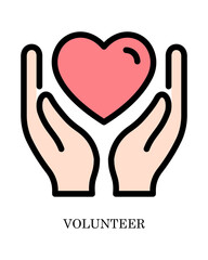 Volunteer concept illustration for people and community