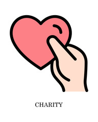 Charity concept illustration for people and community