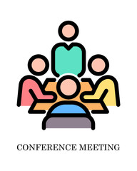 conference meeting concept illustration for people and community
