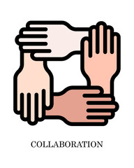 Collaboration concept illustration for people and community