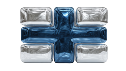 Abstract geometric design,  blue and gray