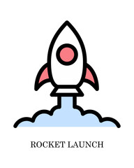 Rocket Launch concept illustration for people and community