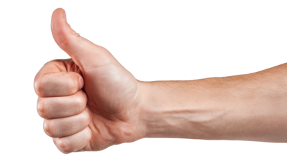 A hand giving a thumbs-up gesture