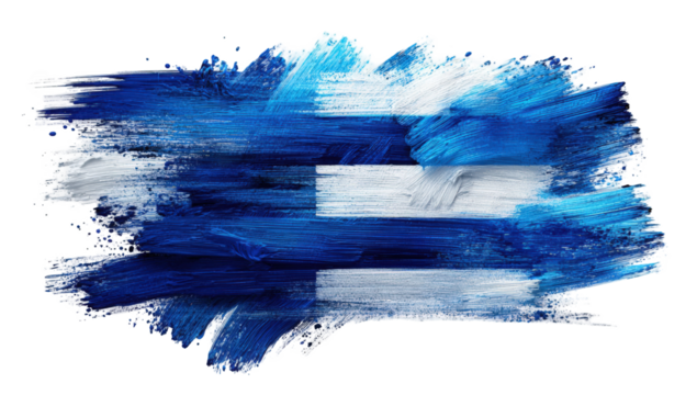 Abstract painted letter 'E'