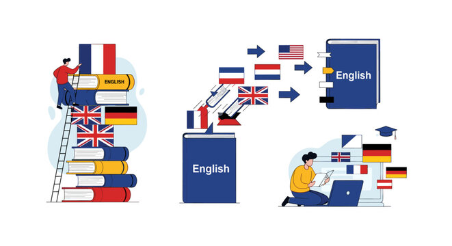 Learn English with international books and online study for global communication skills and career advancement